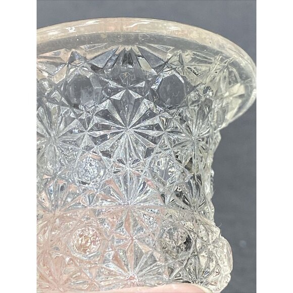 Vintage Fenton Daisy & Button Toothpick Holder Pressed Clear Glass Mid Century - Picture 5 of 9